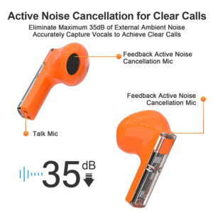 Навушники бездротові безпровідні DACOM P60 Pro orange
