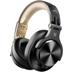 Навушники бездротові на голову з мікрофоном Oneodio Fusion A70 black-gold
